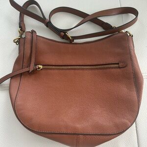 Banana Republic Boho Pebbled Leather Crossbody Shoulder Bag Brown